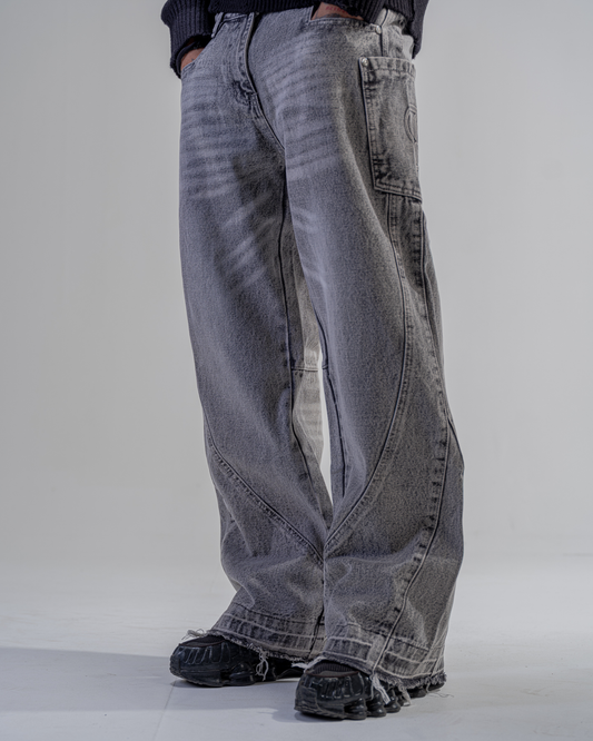JEANS BAGGY FLARE [GRIS]