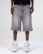 RIPPED BAGGY JORTS [GRIS] thumbnail