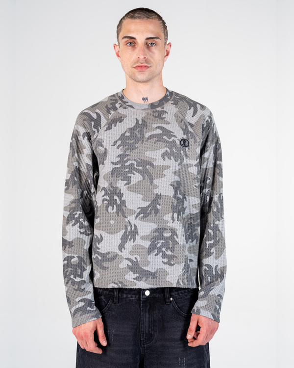 LONGSLEEVE WAFFLE CAMO [GRIGIO]