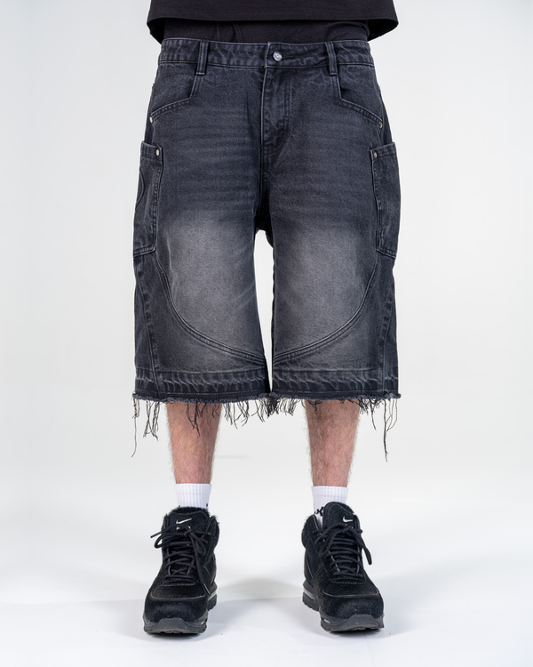RIPPED BAGGY JORTS [NEGRO]