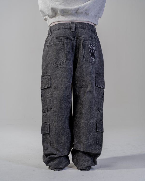 PANTALONI CARGO BAGGY [NERO]
