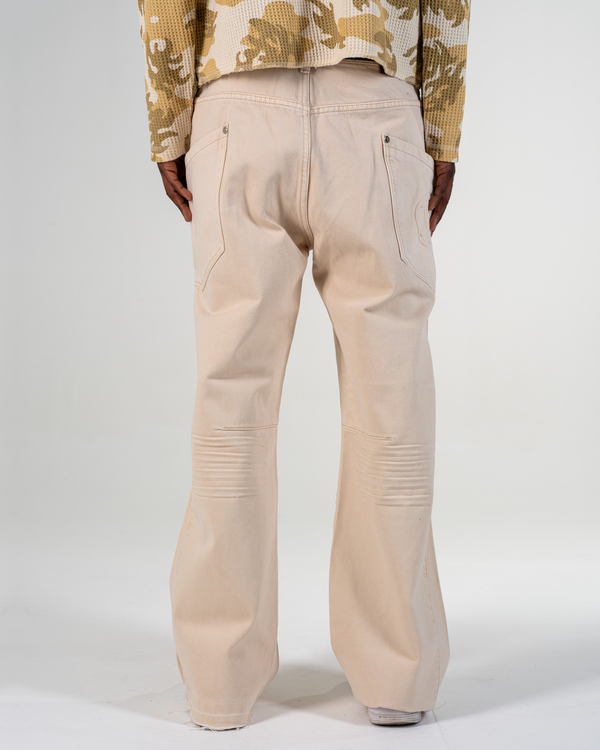 BAGGY FLARE JEANS [BEIGE]