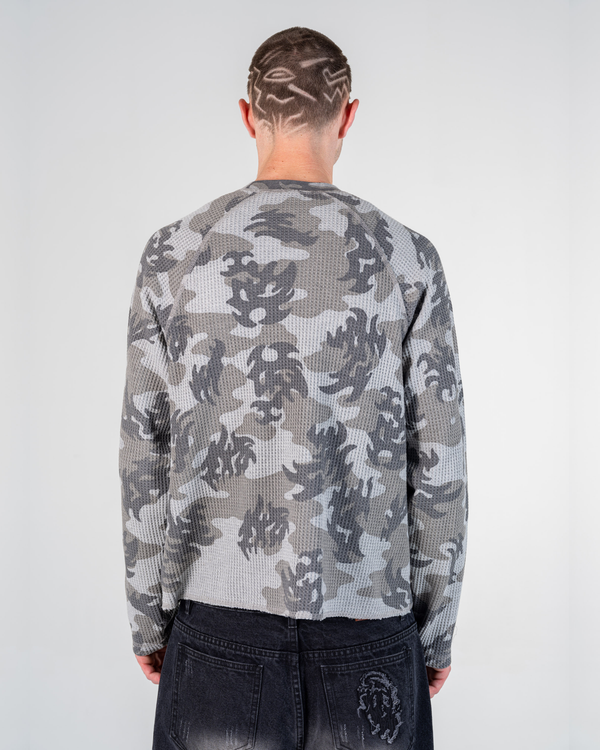 LONGSLEEVE WAFFLE CAMO [GRIGIO]