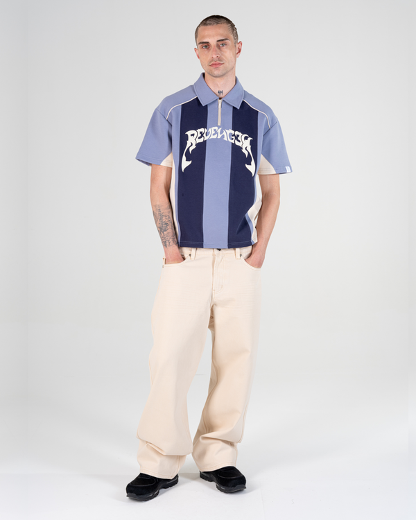 PATCHWORK-POLO [BLAU]