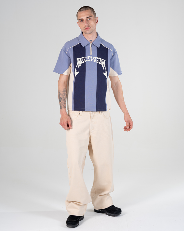 PATCHWORK-POLO [BLAU]