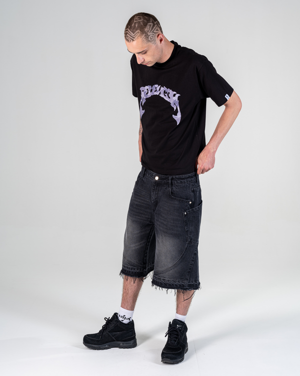 RIPPED BAGGY JORTS [NEGRO]