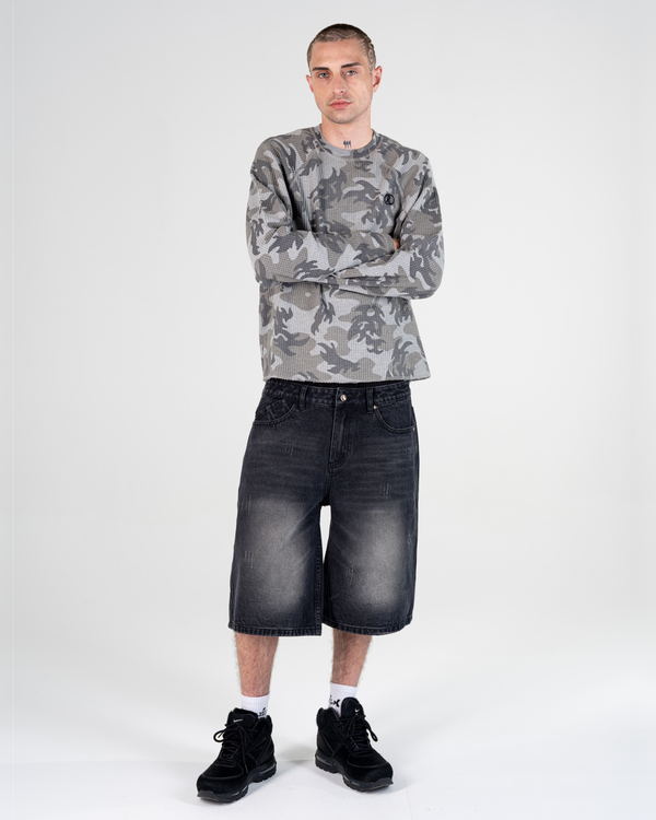 LONGSLEEVE WAFFLE CAMO [GRIGIO]