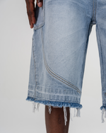 RIPPED BAGGY JORTS [BLAU] thumbnail