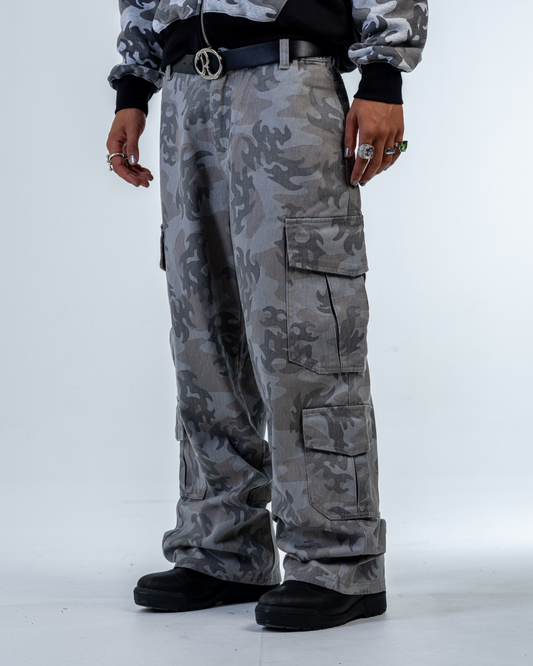 PANTALON CARGO CAMO [NOIR]