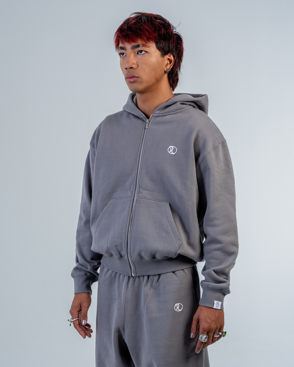 SWEAT ZIPPÉ [STONE GREY]