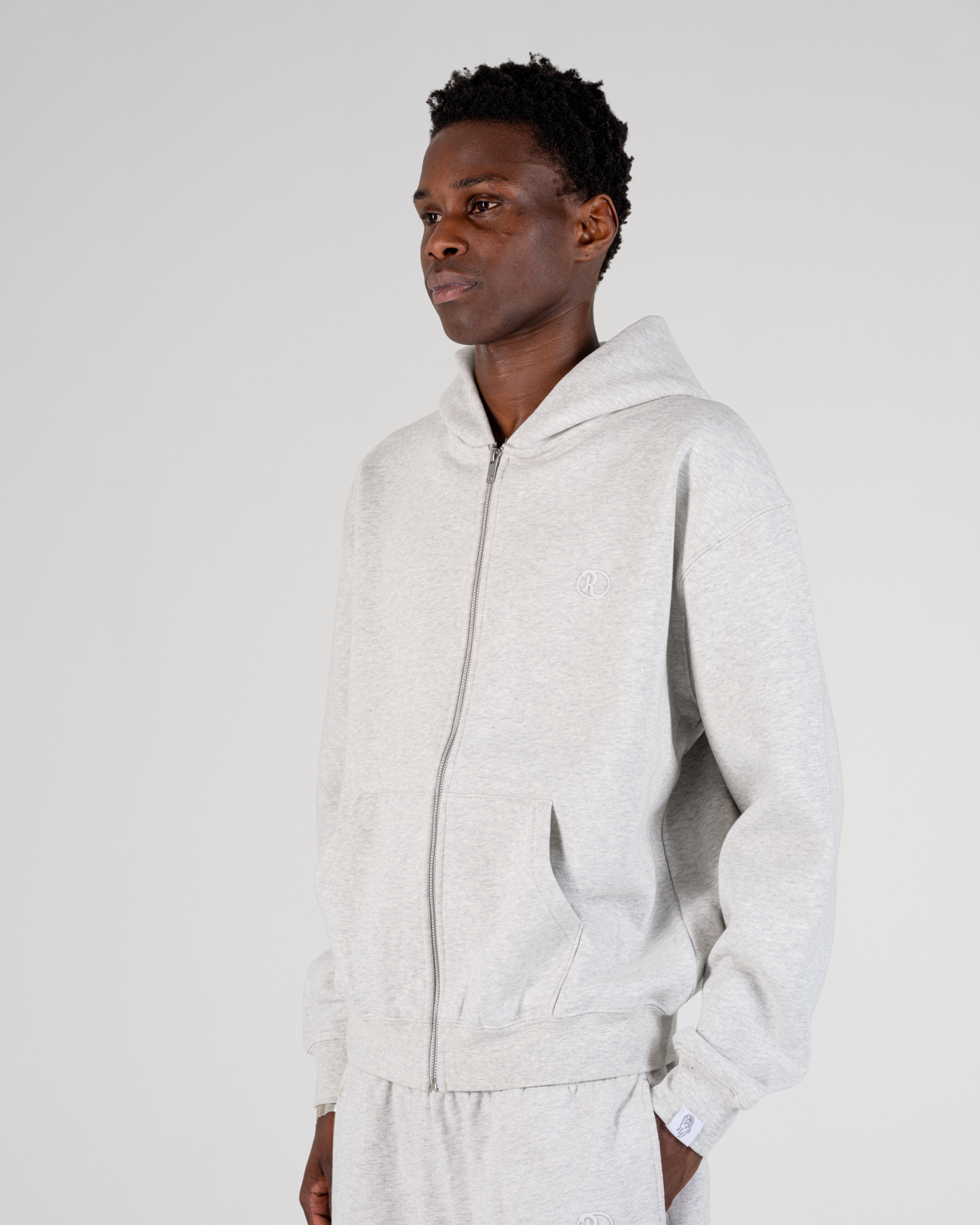 ZIP UP HOODIE [GREY]