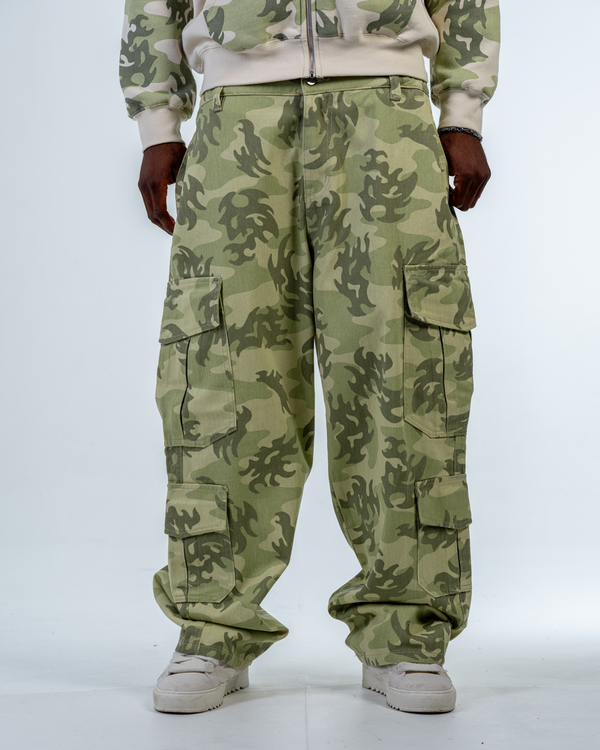 PANTALON CARGO CAMO [MILITARY GREEN]