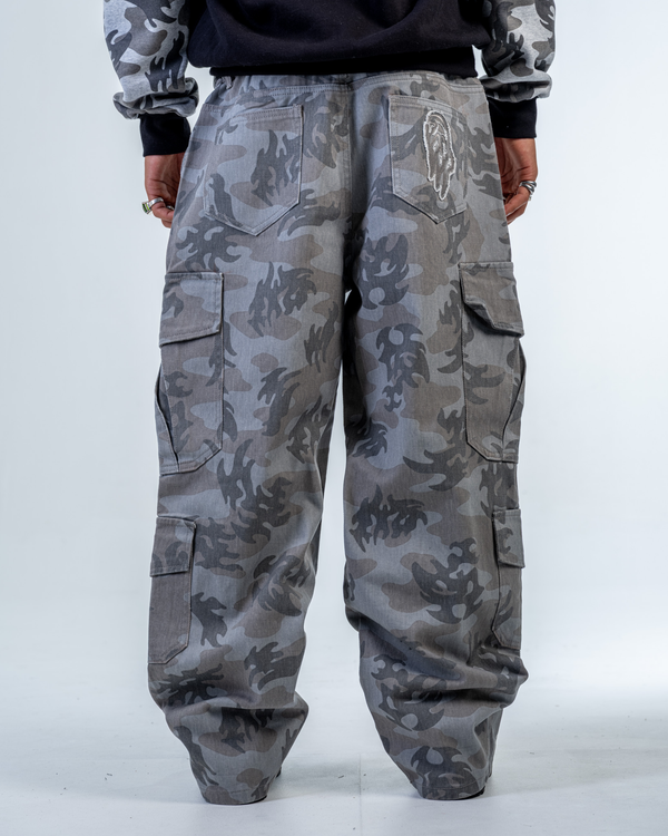PANTALON CARGO CAMO [NOIR]