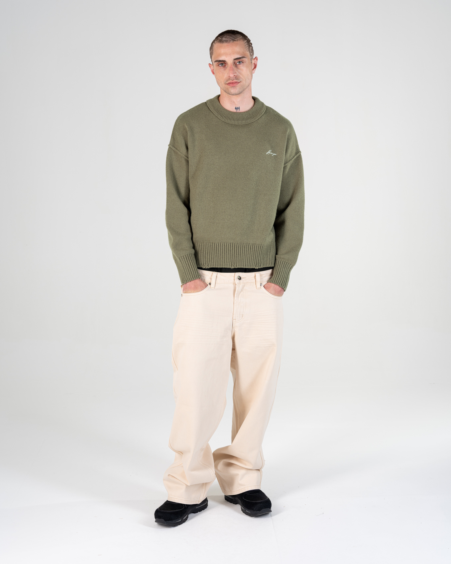 PULL EN MAILLE [OLIVE]