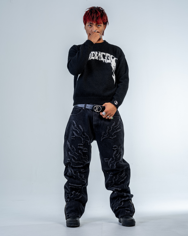 MOHAIR STRASS LOGO [NOIR]