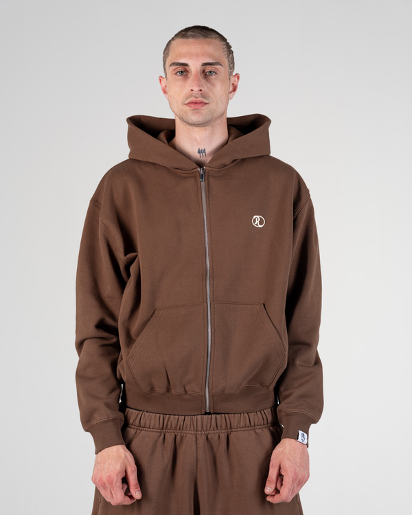 ZIP UP HOODIE [MOCHA]