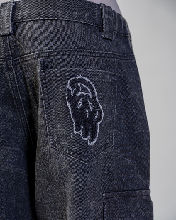 PANTALONI CARGO BAGGY [NERO]
