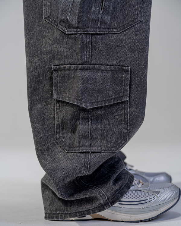 PANTALONI CARGO BAGGY [NERO]
