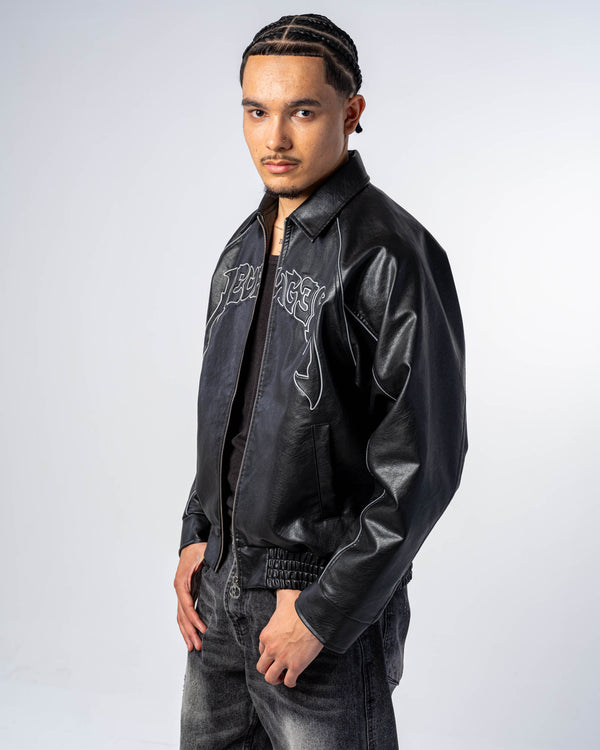 FAUX-LEATHER JACKET [REFLECTIVE]