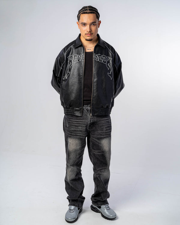 FAUX-LEATHER JACKET [REFLECTIVE]