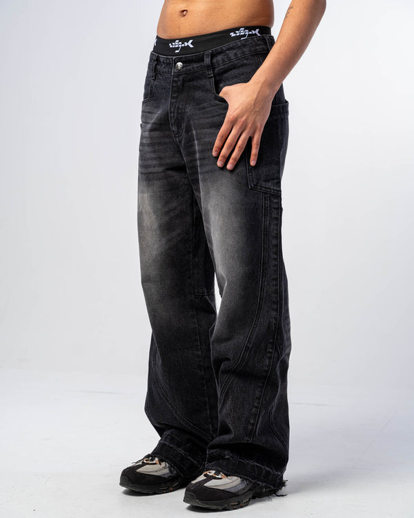 JEANS BAGGY FLARE [NERO]