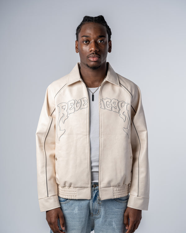 FAUX-LEATHER JACKET [BEIGE]