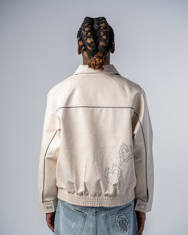FAUX-LEATHER JACKET [BEIGE]