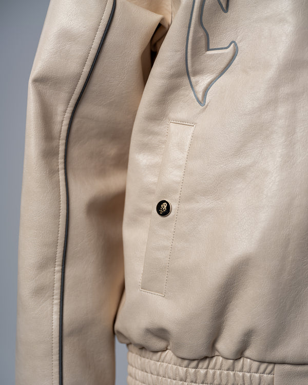 FAUX-LEATHER JACKET [BEIGE]