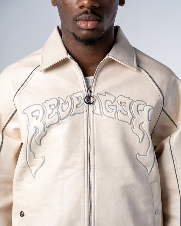 FAUX-LEATHER JACKET [BEIGE]