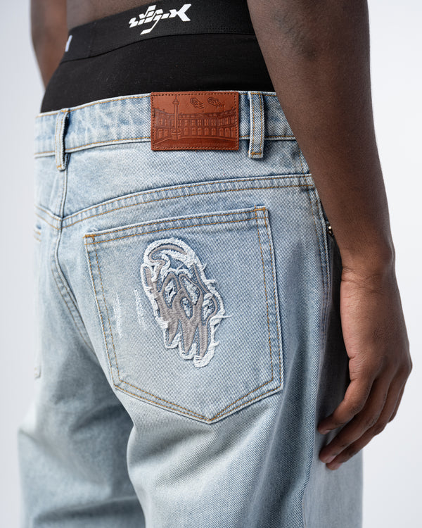 JEANS FLARE FIT CON ZIP [BLU]
